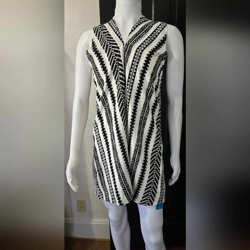 Black & White Geometric Sleeveless Mini Dress NWT CUPSHE Sz Large